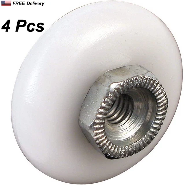 Shower Door Roller 3/4 Sliding Opening White Nylon 4 Pack Tub Enclosure Wheels