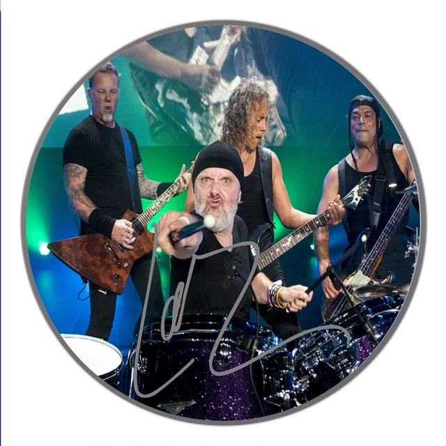 Metallica Lars Ulrich Facsimile signed Autographed Master drumhead Drum Head
