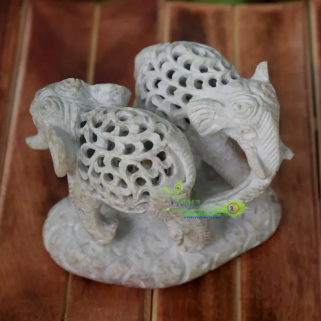 Figurine d’éléphant en stéatite faite à la main Undercutt Home Decor Cadeau... 2