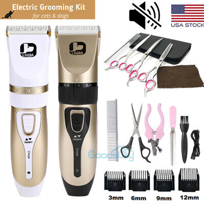 Pet Dog Cat Grooming Scissors Fur Clippers Comb Kit Professional Rechargeable