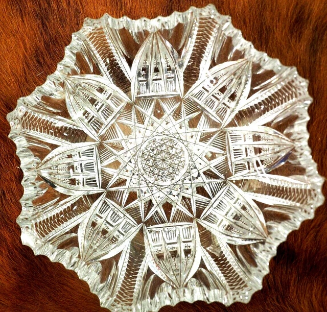 ABP American Brilliant Period  Beautiful Cut Glass Bowl 7"
