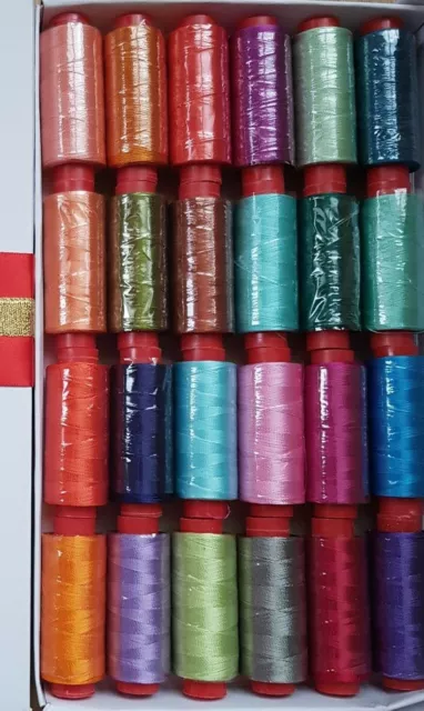 24  Silk Viscose Embroidery Thread Different Colour Spools , 250 MT EACH