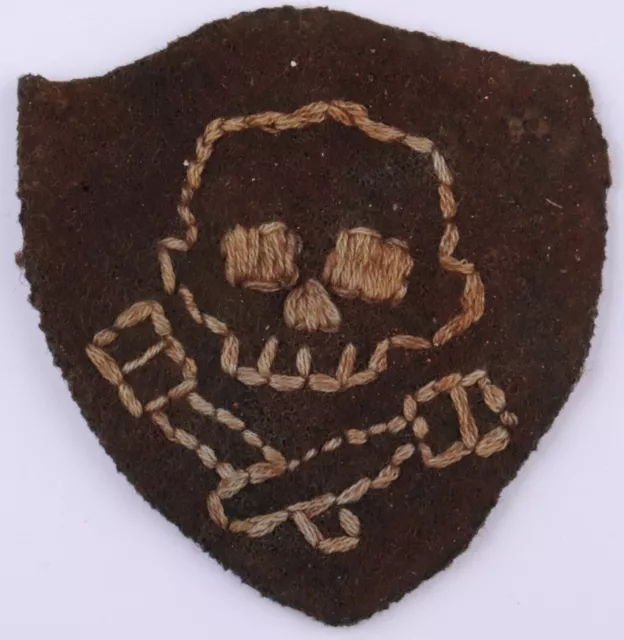 WW2 Collar patch SKULL BONEs Gorget patch Tab WW1 wwI WWII Force ARMY Insignia