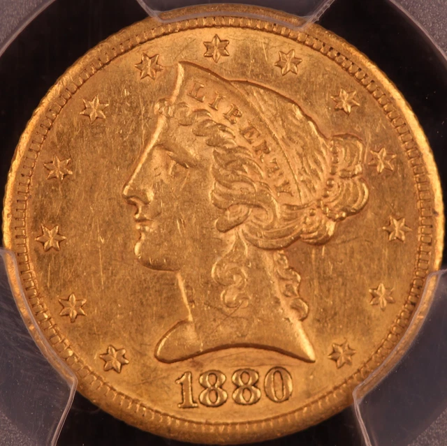 1880-CC $5 Gold Liberty Half Eagle PCGS AU55 - Rian's Bequest Pedigree