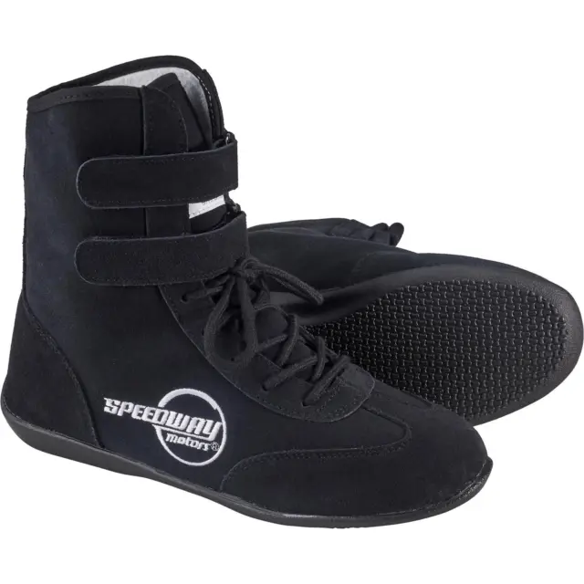 Speedway Hightop Racing Shoes SFI 3.3/5, Flexible Leather, Black, US Mens 14