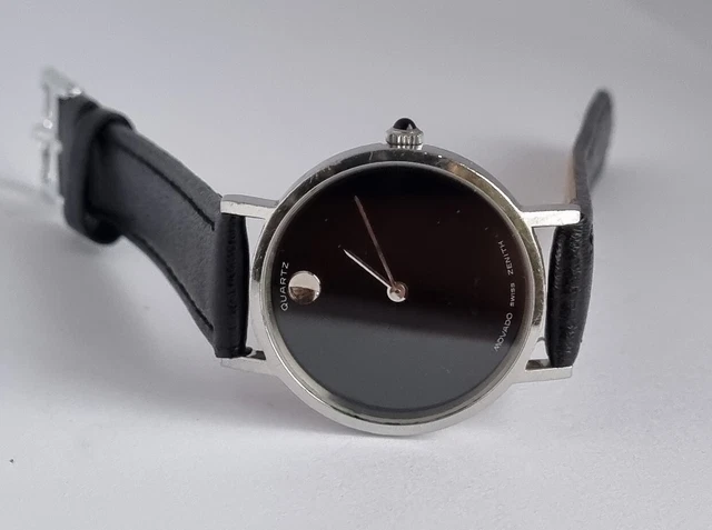 Orologio Donna Quarzo Autentico Vintage Svizzero MOVADO ZENITH 31,5 Museo Quadrante Nero