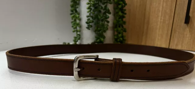 Womens Vintage Leather Belt Brown Size Medium Classic Australian Made