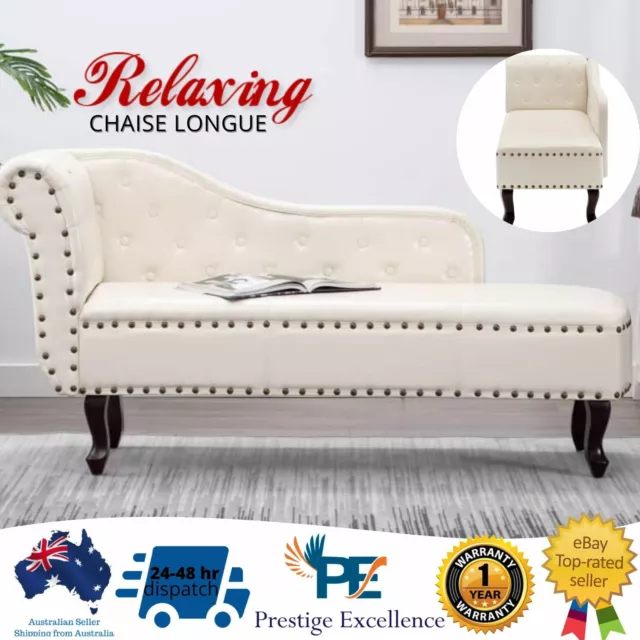 Lounge Sofa Bed Chaise Chesterfield Couch Seater Artificial Leather Foam Chair