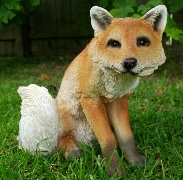 Fox Figure, Garden Statue, Country Wildlife Animal Resin Patio Lawn Ornament