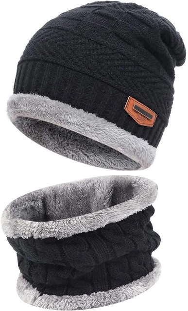 Gorro Para Hombre Gorros De Invierno Hombres Para El Frio Con Bufanda Punto new 8