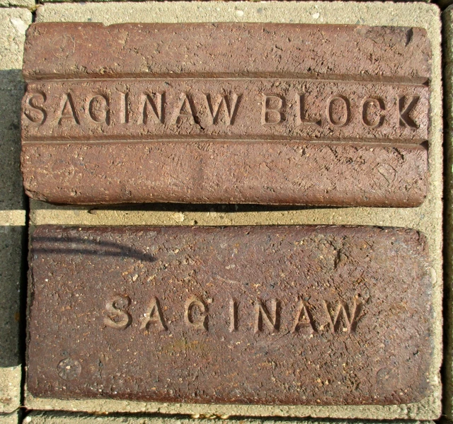 TWO Antique Bricks ~ Saginaw Block & Brick 1894 - 1917 Historical & Collectible