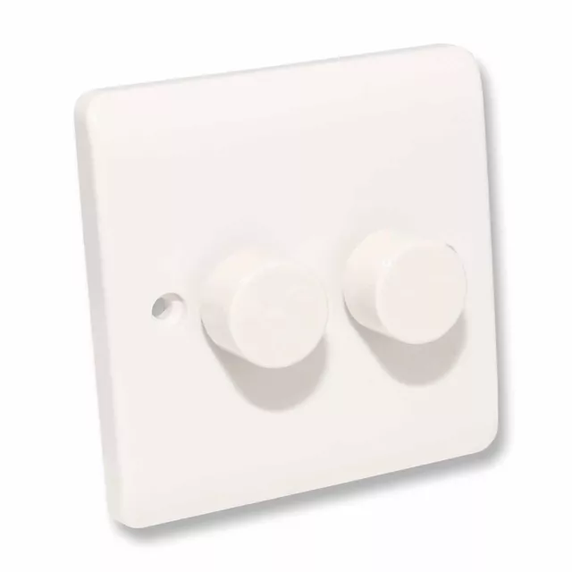 LED Dimmer Double Light Switch for Dimmable lighting White 3W to 250W 240V