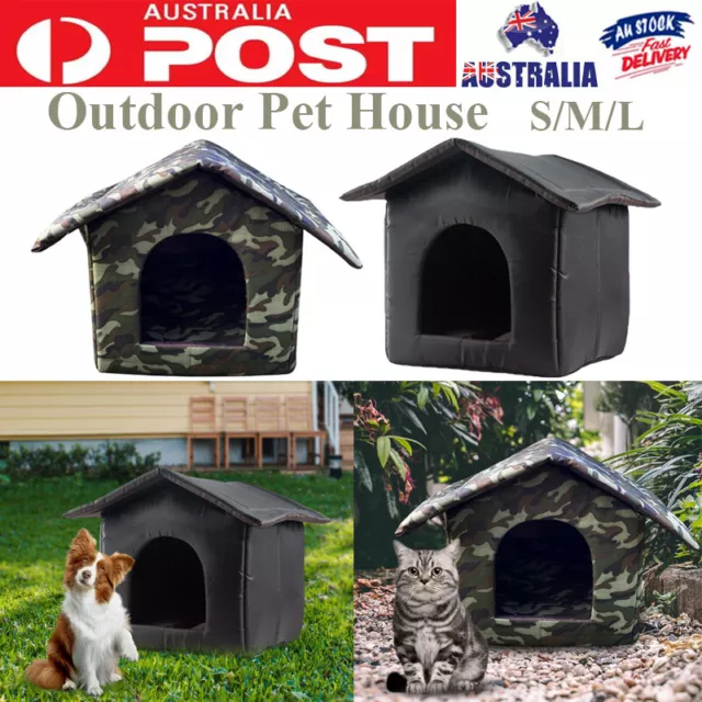 Outdoor Waterproof Dog Cat House Kennel Winter Soft Warm Bed Foldable Pet House