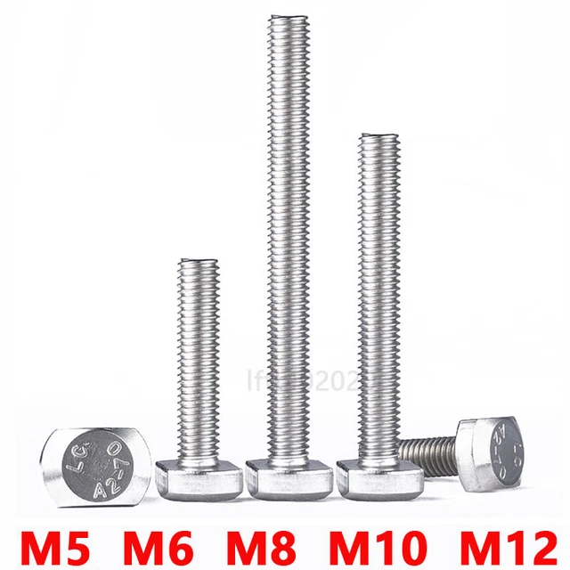 M5 M6 M8 M10 M12 T Bolt Drop In T Hammer Head TSlot Screw A2 Stainless
