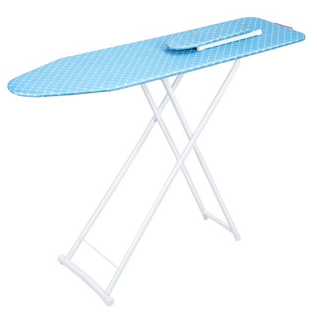Table à Repasser Baroni Home Réglable En Hauteur - Pliante Avec Repose-Fer, Housse Coton, 113x30cm Table à Repasser Baroni Home Réglable En Hauteur - Pliante Avec Repose-Fer, Housse Coton, 113x30cm