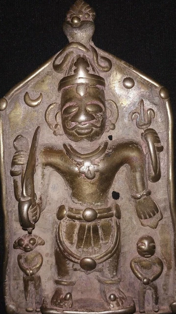 Tradizionale Indiano Statua Dio Virabhadra Targa Sati & Daksha Worrier Shiva #R3