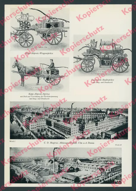 Feuerwehr C. D. Magirus AG Werk I+II Ulm Löschtechnik Hofgeismar 19. Jahrhundert