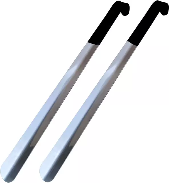SUNUNICO Metal Shoe Horn Set of 2 - Heavy Duty Stainless Steel Shoehorn, 16.5” L