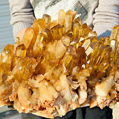 14.69LB  Natural Citrine cluster mineral specimen quartz crystal healing  AS705