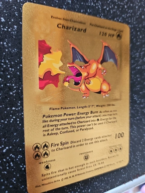 CHARIZARD POKEMON GOLD Foil Etched 120 HP Card 4/102 312.70 - PicClick UK