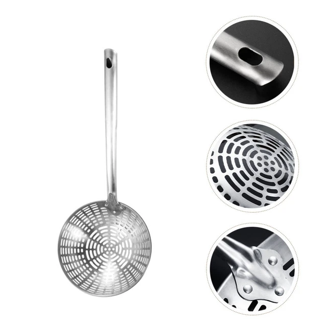 Colino schiumarola in acciaio inox per pasta spaghetti tagliatelle e friggere in cucina, ciotola da 30 cm, lavorazione creativa e squisita