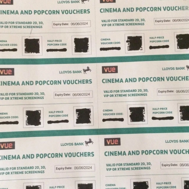 LLOYD’S VUE CINEMA tickets 6 expires 29/9/2023 £27.49 PicClick UK