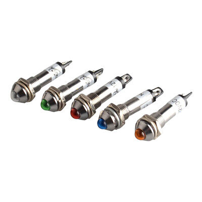 SPIA LED BICOLORE ROSSO VERDE 220V AC DC TONDA 8mm SEGNALATORE LAMPADA LUMINOSA 