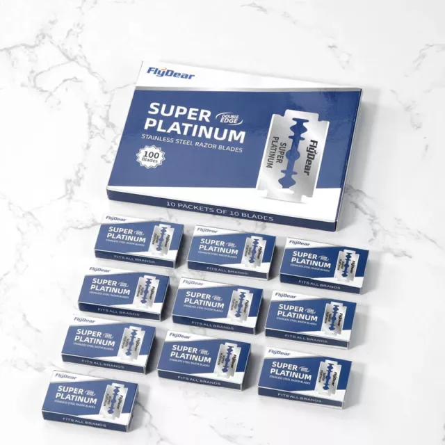 Super Platinum Double Edge Safety Razor Blades Shave Barber 10/20/50/100 pcs