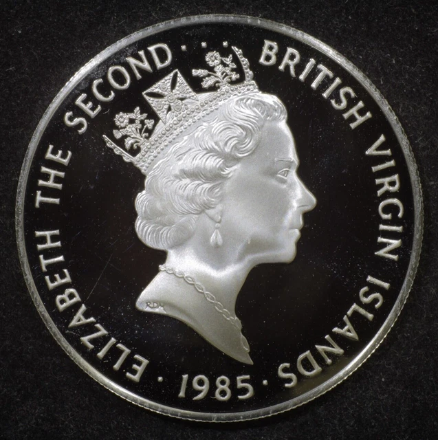 SILVER WORLD COIN 1985 British Virgin Islands 20 Dollars - .925 Sterling Silver