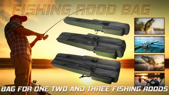 140CM LONG FISHING Rod Holdall Bag Carry Case Luggage for rods with reels  DRAGON £19.97 - PicClick UK