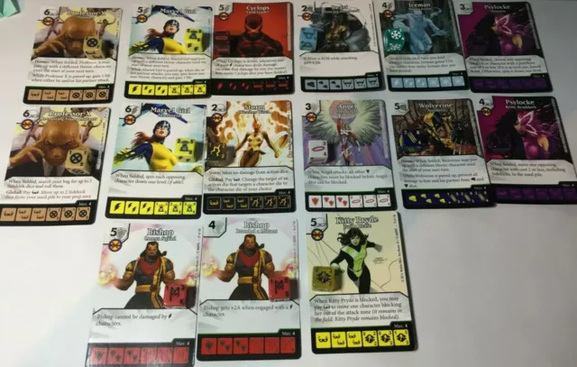 Marvel Dice Masters X-Men  15 Cards & Dice 2014 Cyclops Bishop Wolverine Storm