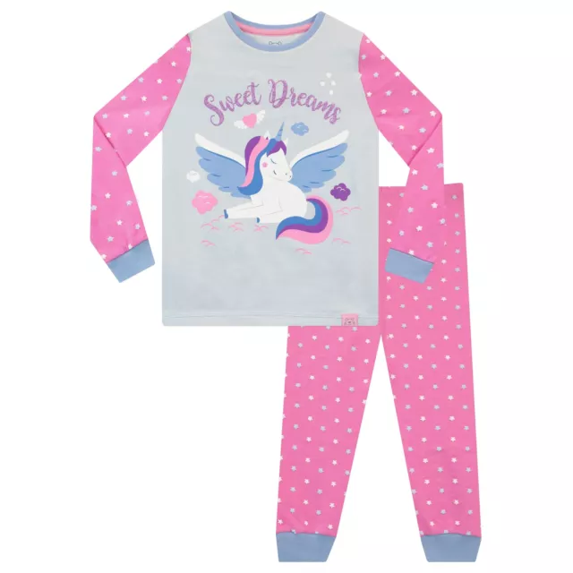 Unicorn Stars  Pyjamas Baby Kids Girls 18 24 Months 2 3 4 5 6 Years PJs Pink