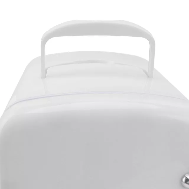 (Weißer UK-Stecker)Mini-Kühlschrank 4L Tragbarer Kühler Wärmer Personal Refri