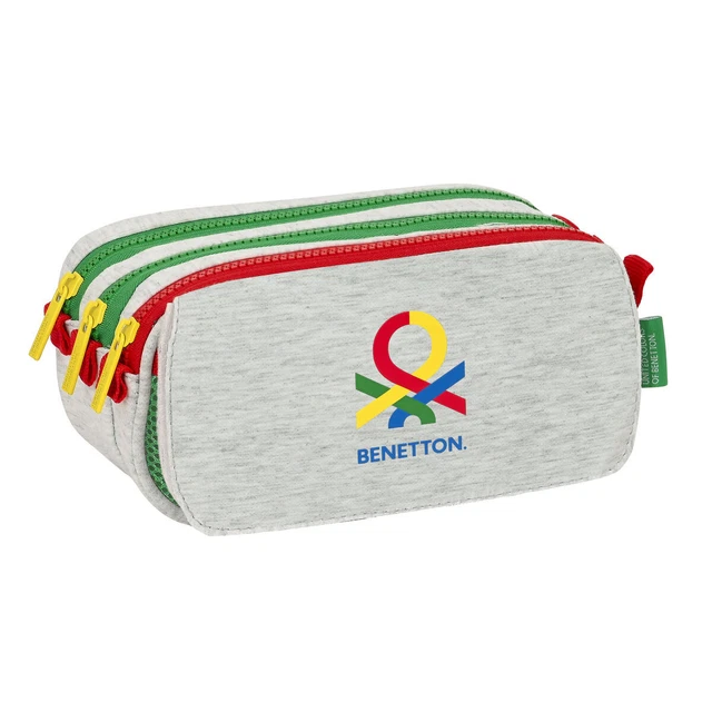 Dreifaches Mehrzweck-Etui Benetton Pop Grau [21,5 x 10 x 8 cm]