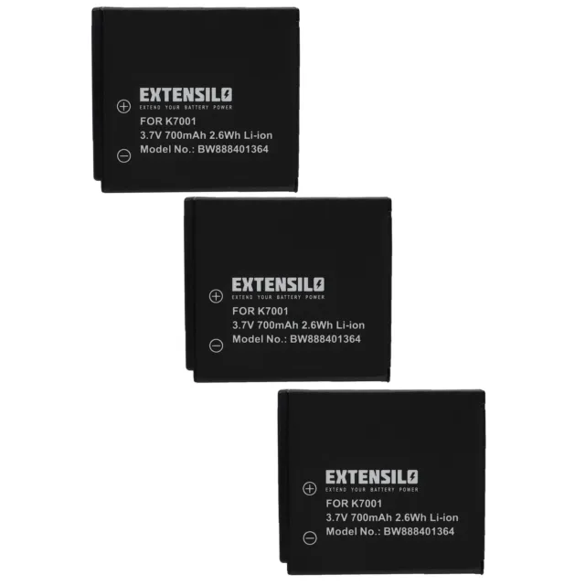 3x Batteria 700mAh per Kodak EasyShare M1063, M1073, M1073 IS, M320