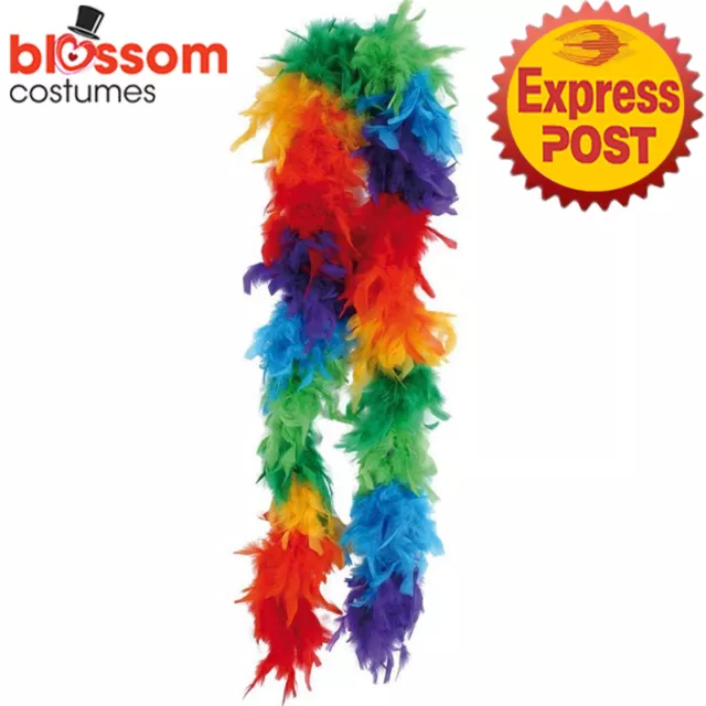 TM17 Adult Rainbow Feather 180cm Boa Costume Mardi Gras Pride Festivals Party