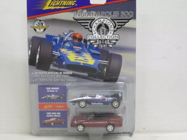 Unser + Pace Car Cadillac, OVP, Johnny Lightning Indy 500 Winner 1992, 1:64,V.4