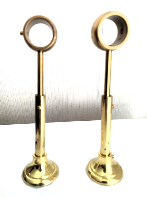 Lot De 6 Embouts De Tringle à Rideau Anciens – Laiton Creux, Diamètre 3 Cm, Doré