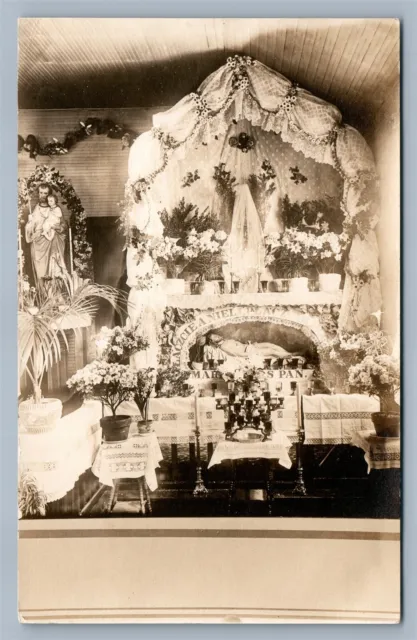 Altoona Pa Polish Catholic Church Antique Real Photo Postcard Rppc