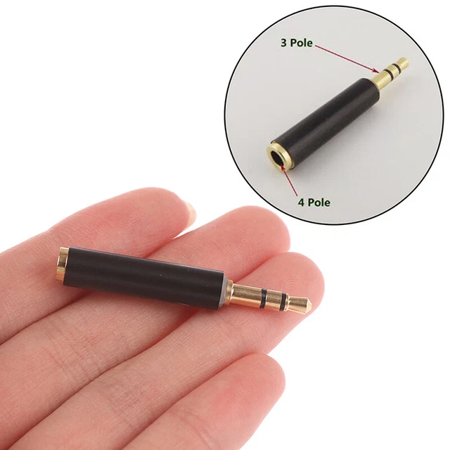 1pcs 3.5mm Stereo 3 Pole Male to 4 Pole 3 Ring Female Audio Adapter C.vio