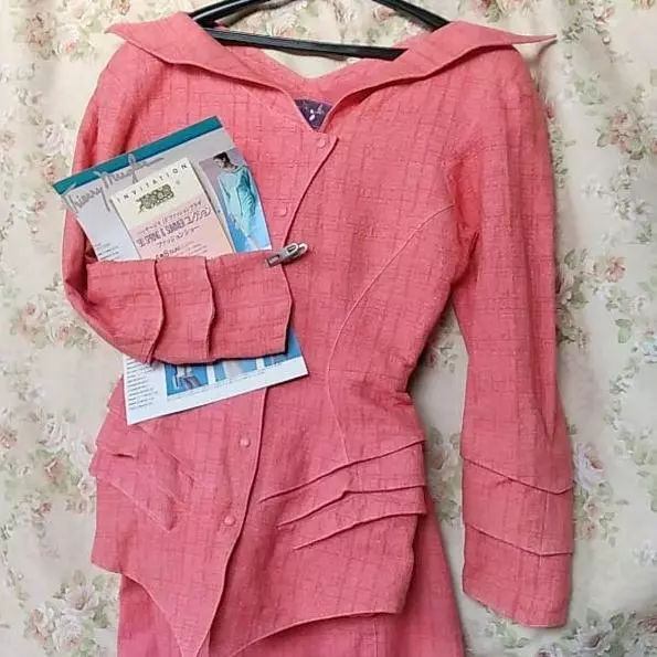 Thierry Mugler Vintage Pink Set-up Suits Jacket Skirt Size 9 Ladies From Japan