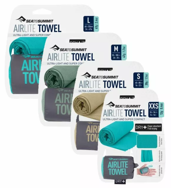 Sea to Summit AirLite Towel Dry Plus XXS | S | M | L - Baltic | Desert | Sage