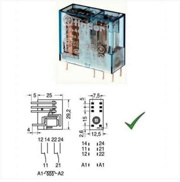 Relè Relay 12V 12Vcc 8A A 2 Scambi Contatto In Miniatura 12Vdc FINDER - Foto 8
