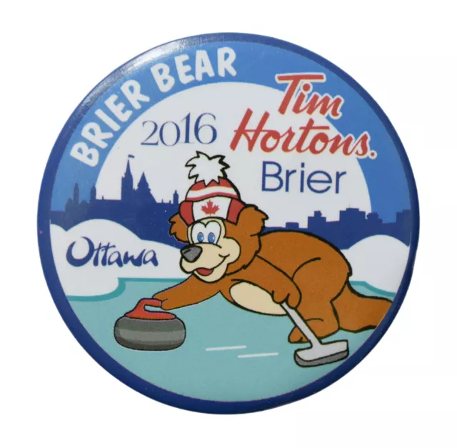 Tim Hortons Pin Button Brier Bear 2016 Ottawa