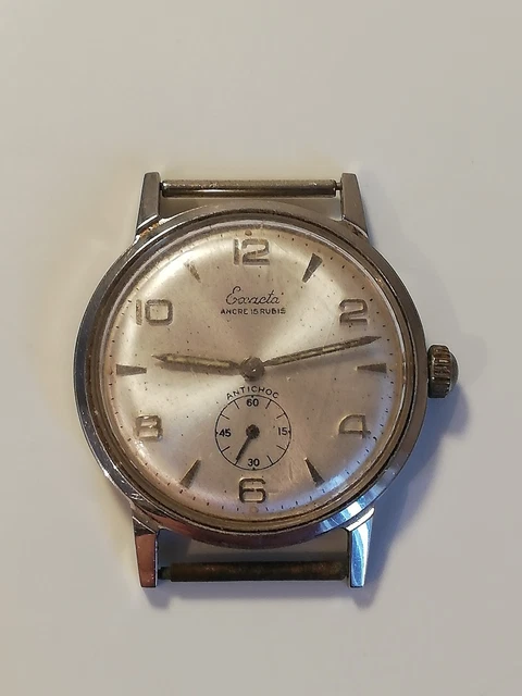 Montre Vintage Mécanique EMER 15 Rubis Antimagnétique - Années 70 - Occasion - Boîtier Acier