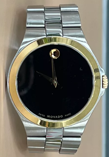 Movado Collection Series Men's Black Dial Gold Sapphire Watch 0606909