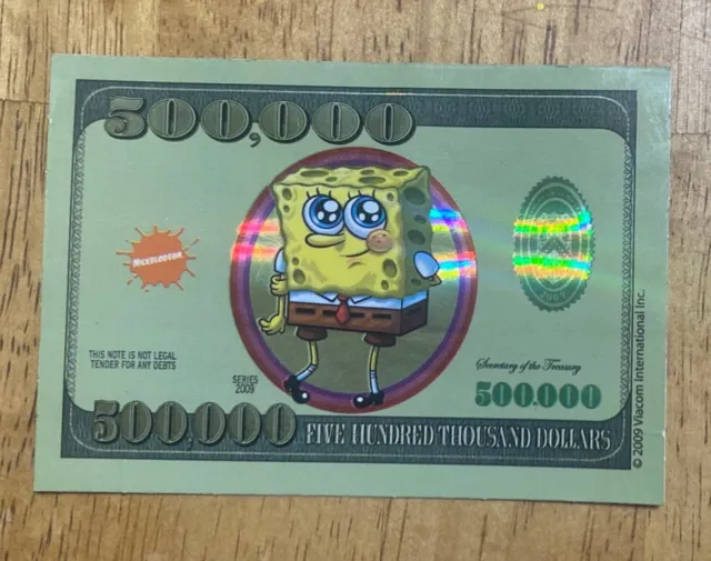 Sponge Bob Squarepants Money Sticker  #11 Of 12 Collectible Stickers Nickelodeon
