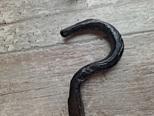 Antique Barn Door Gate Latch Lock Hand Forged Twisted Wrought Iron 11" Hook  Eye 9