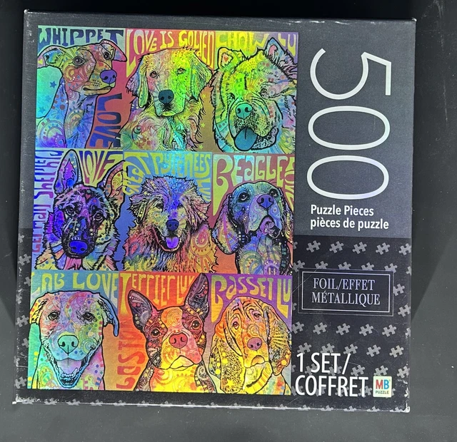 MB Hasbro Foil Effect Metallic Dog Jigsaw Puzzle 500 pc