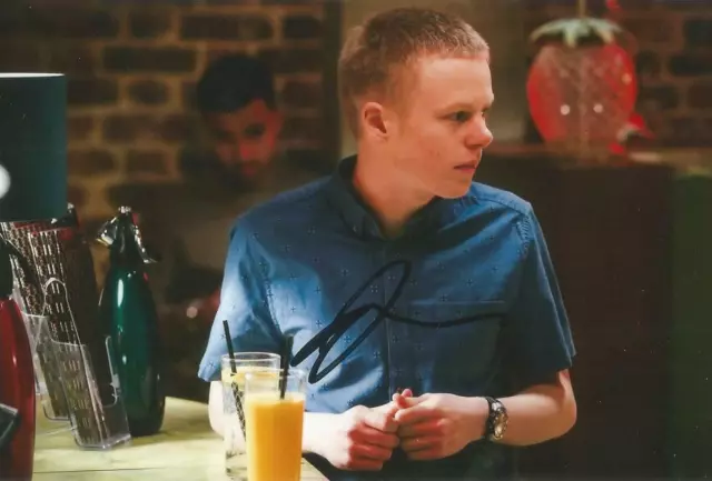 EASTENDERS* CLAY MILNER RUSSELL 'BOBBY BEALE' SIGNED 6x4 ACTION PHOTO+COA